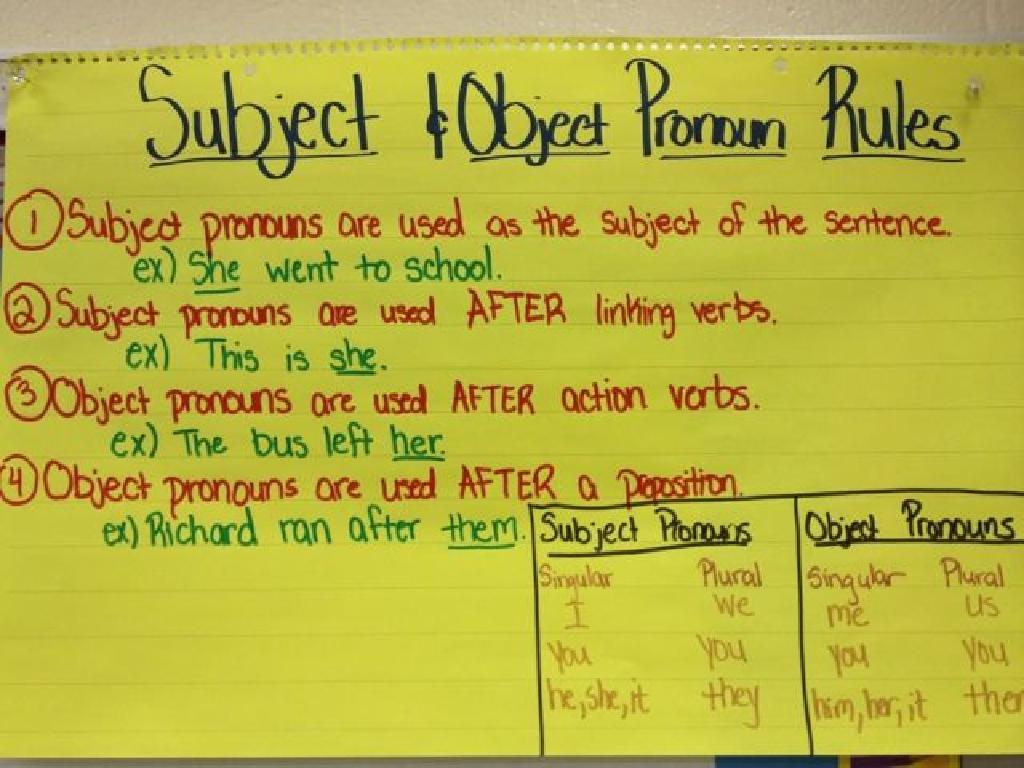 subject object pronoun rules