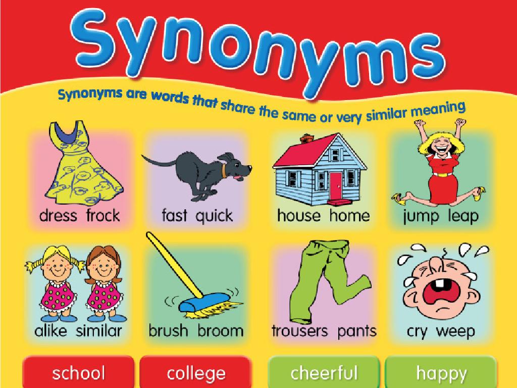 illustrated synonyms chart