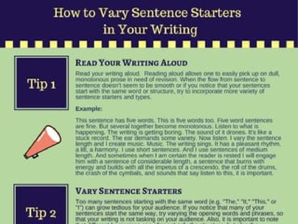 sentence starters infographic