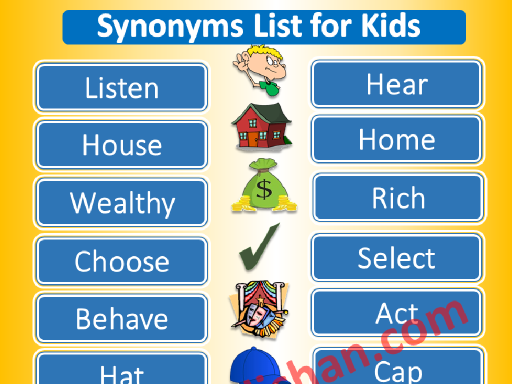 colorful kids synonyms