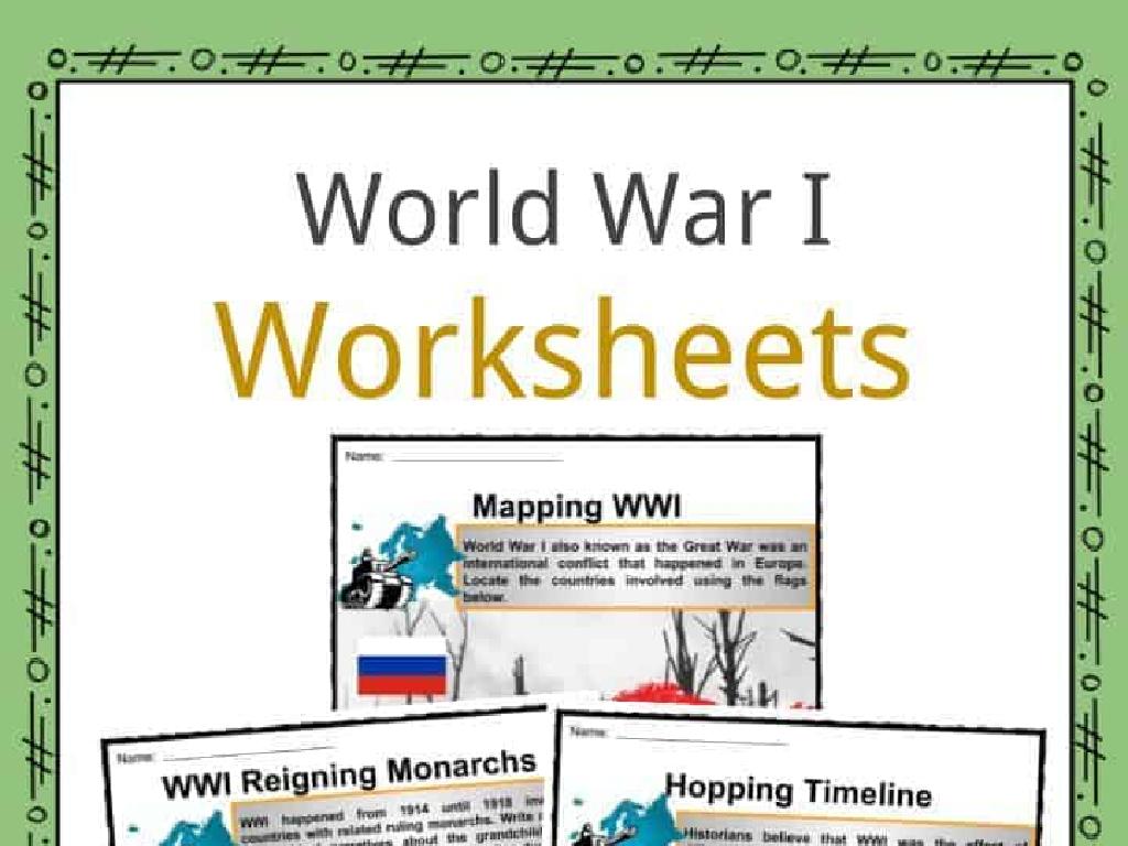 world war i worksheets