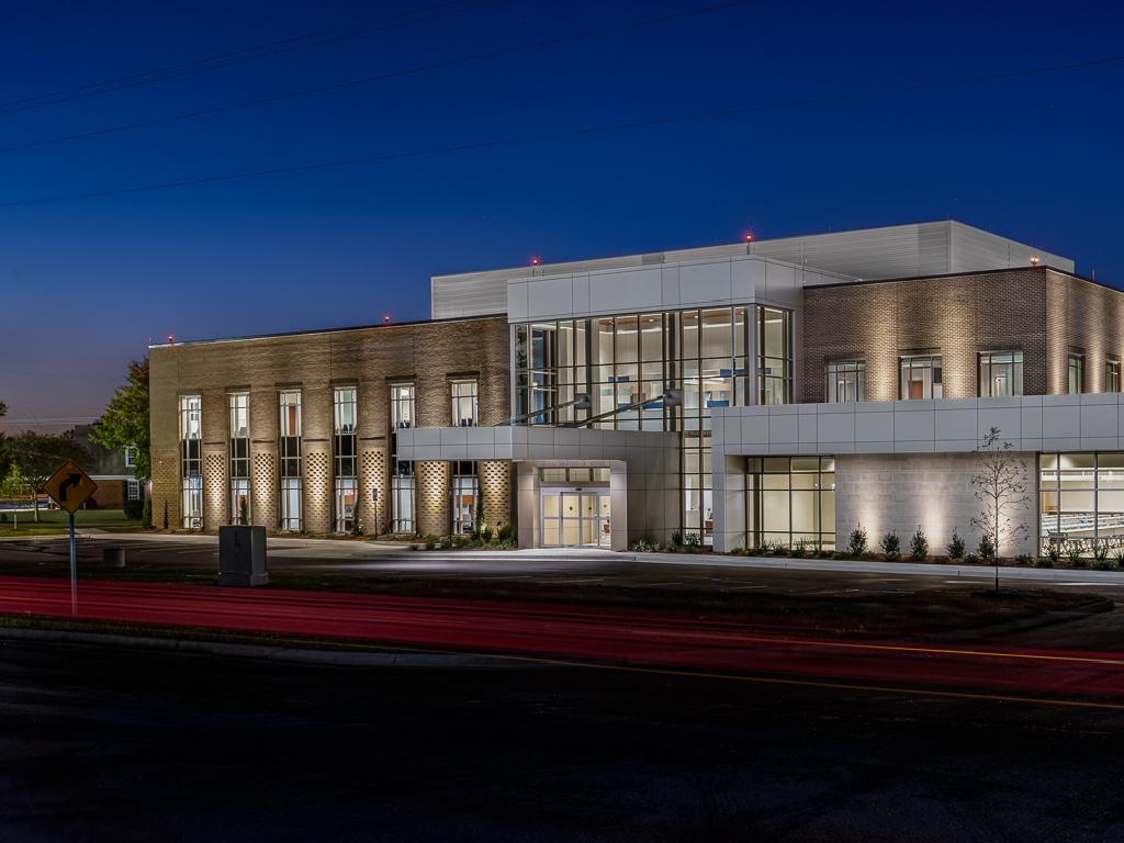 night-lit modern building