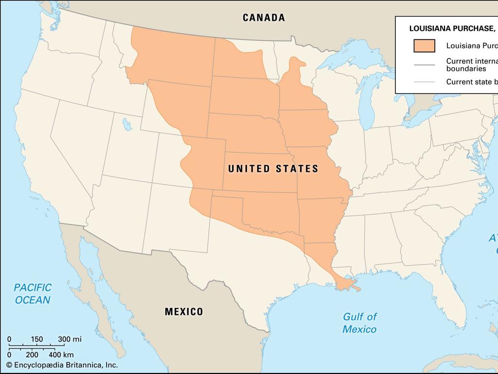 louisiana purchase 1803 map