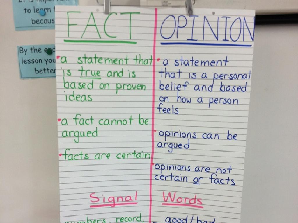 facts vs opinions chart