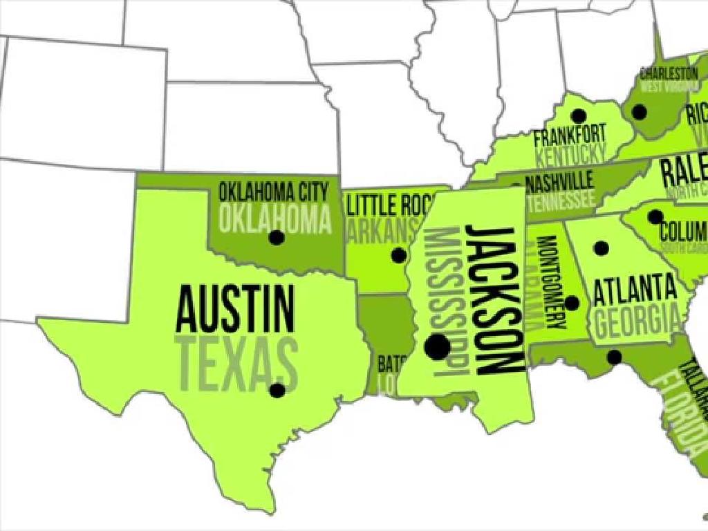 southern US cities map