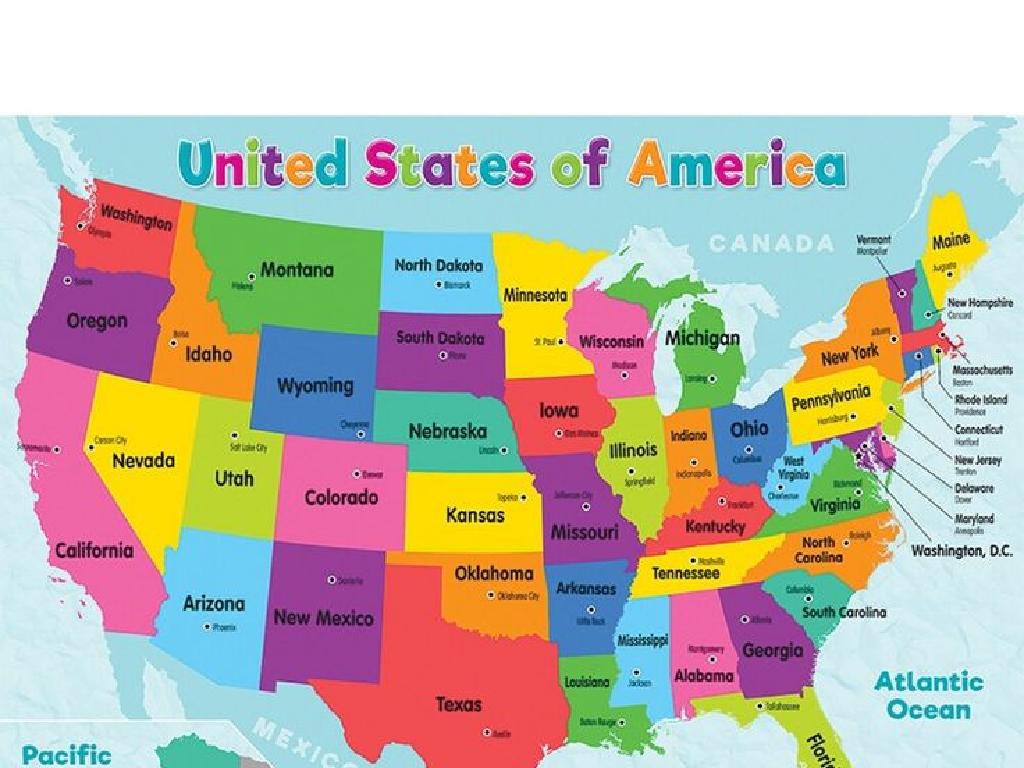 us states colorful map