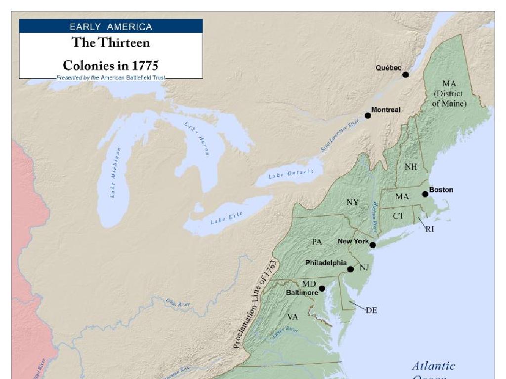 thirteen colonies 1775