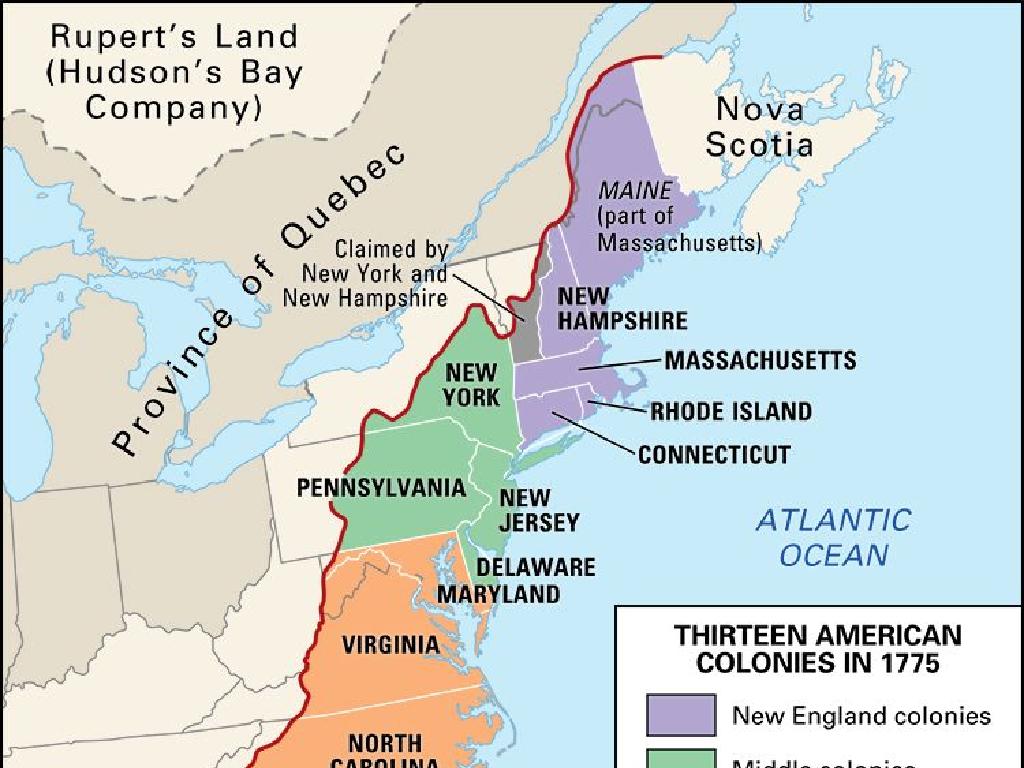 thirteen american colonies map