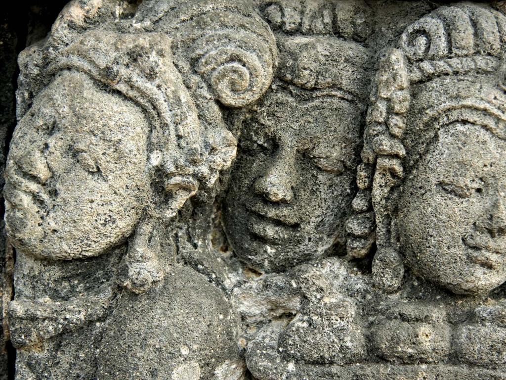 serene stone faces