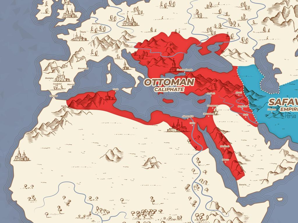 ottoman caliphate map