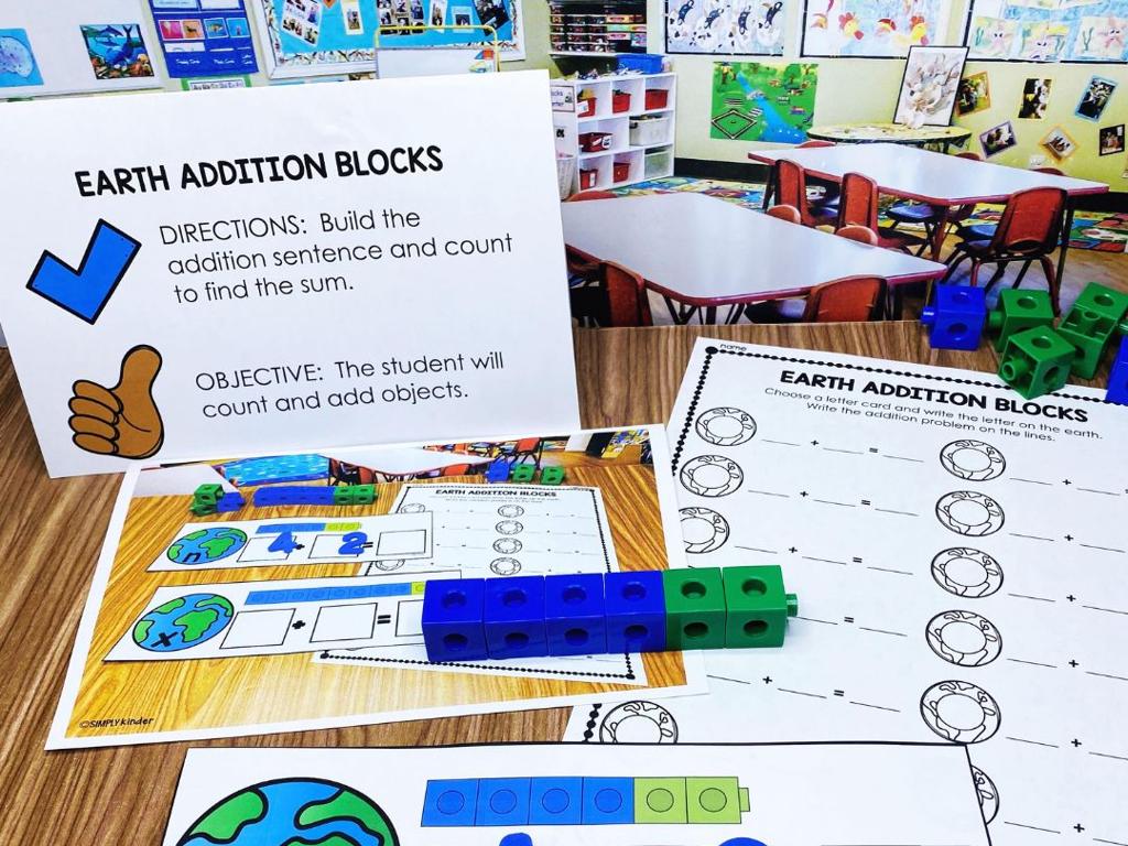 earth addition worksheets