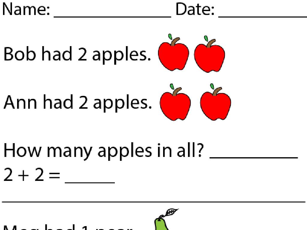 math fruits worksheet