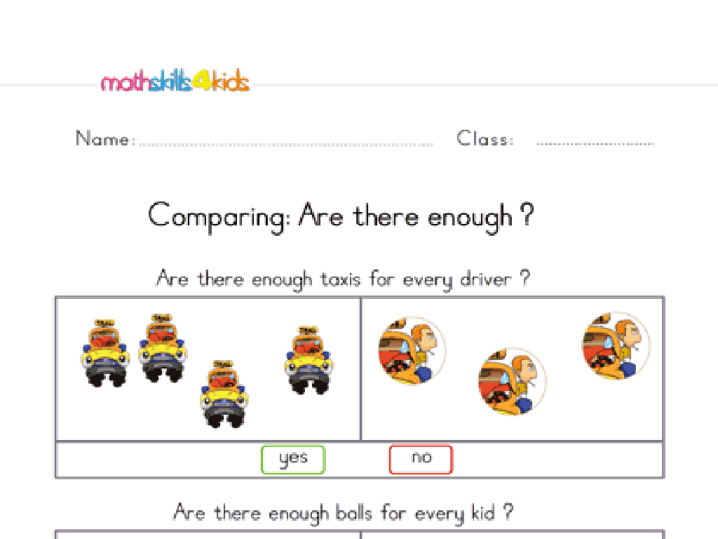 kids quantity comparison