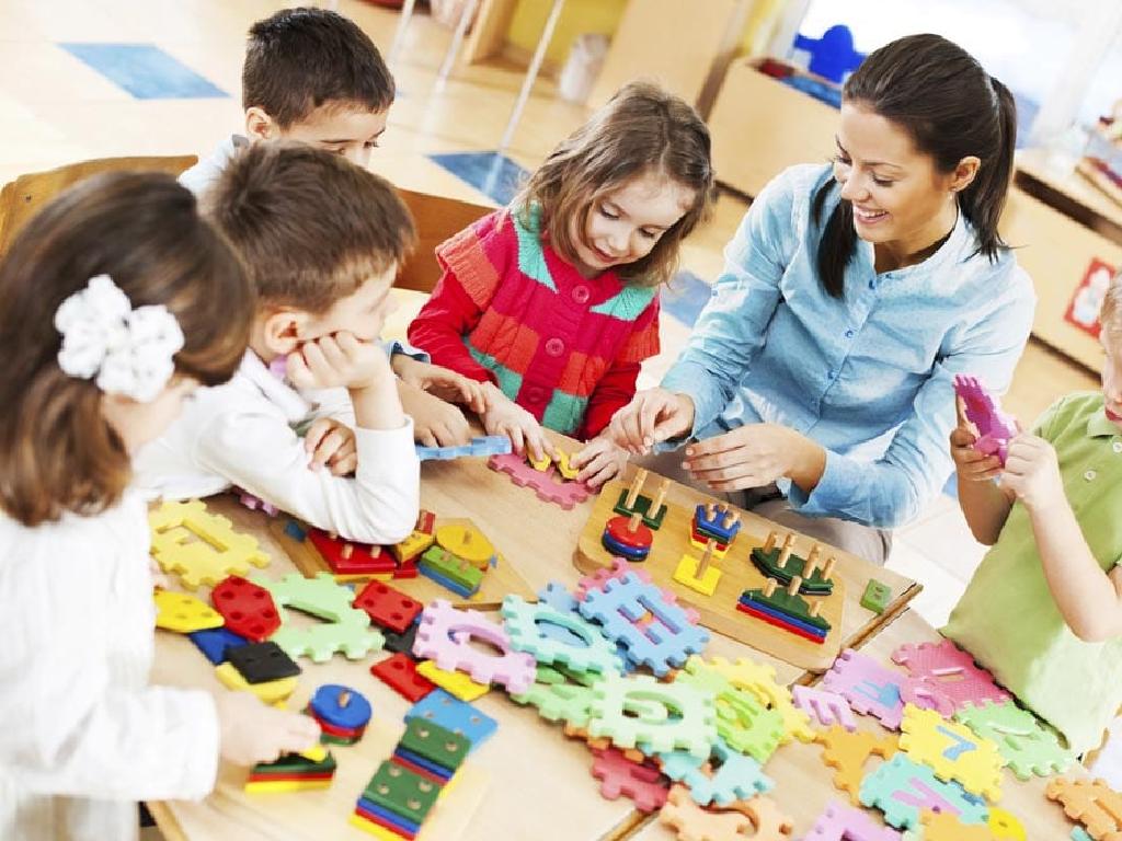 children playing educational toys