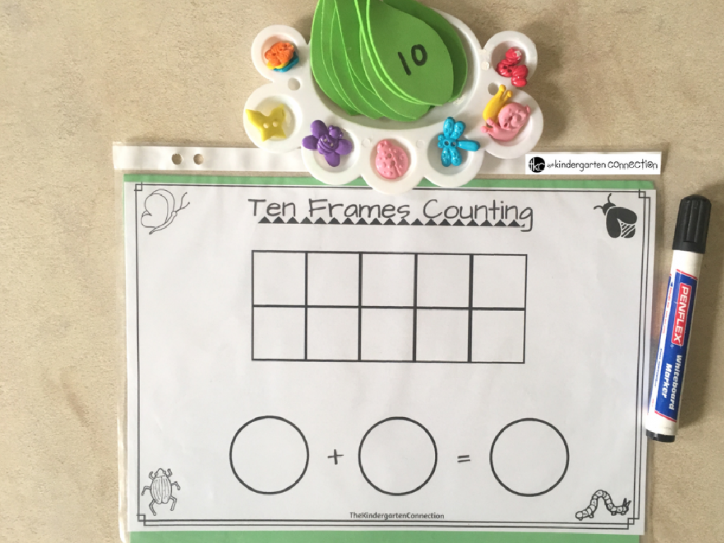 ten frames counting worksheet