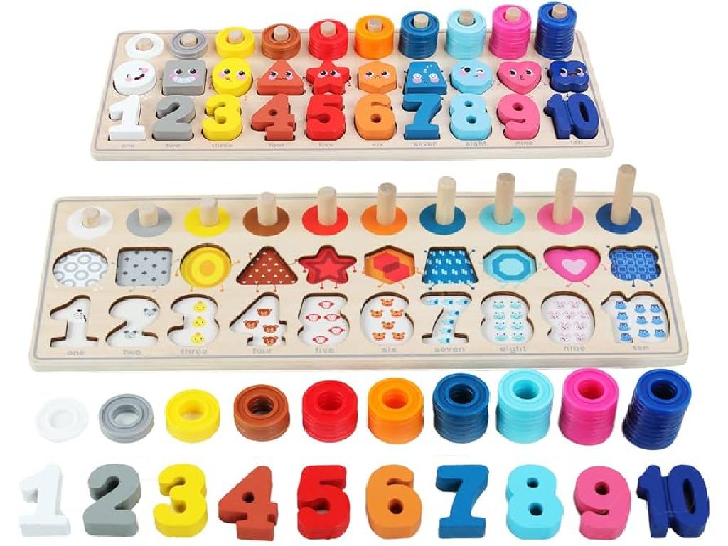 colorful kids number puzzle