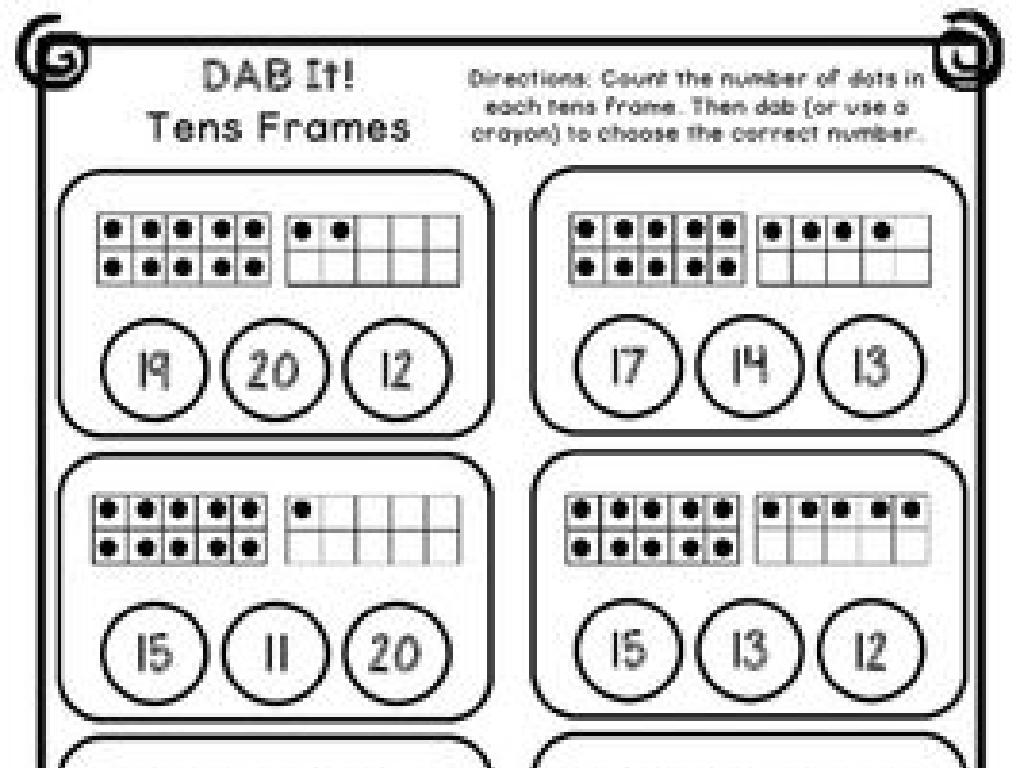 tens frames worksheet