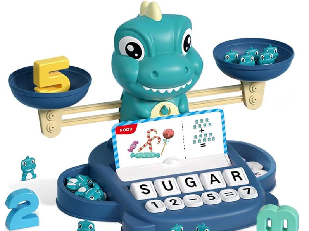 dinosaur math balance toy