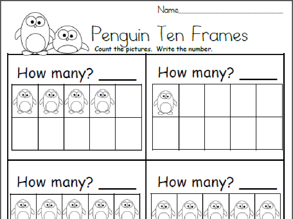 penguin ten frames