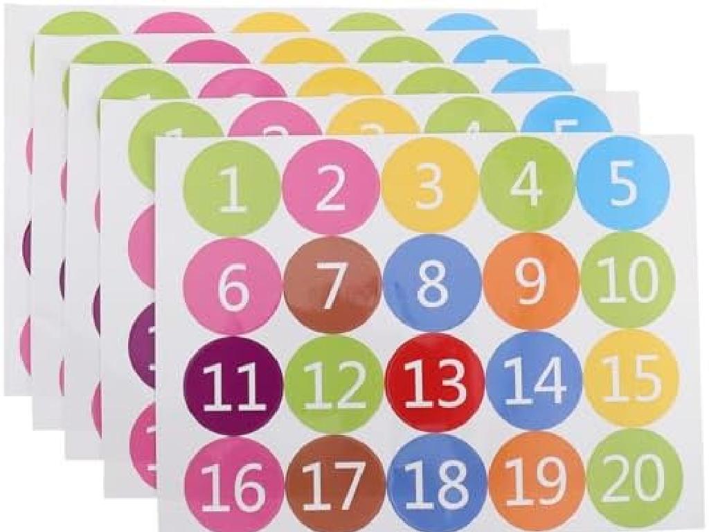 colorful number stickers