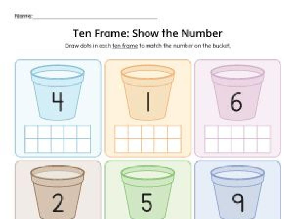 numbered buckets ten-frames