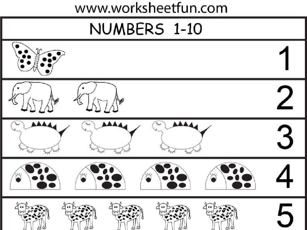 animal counting worksheet