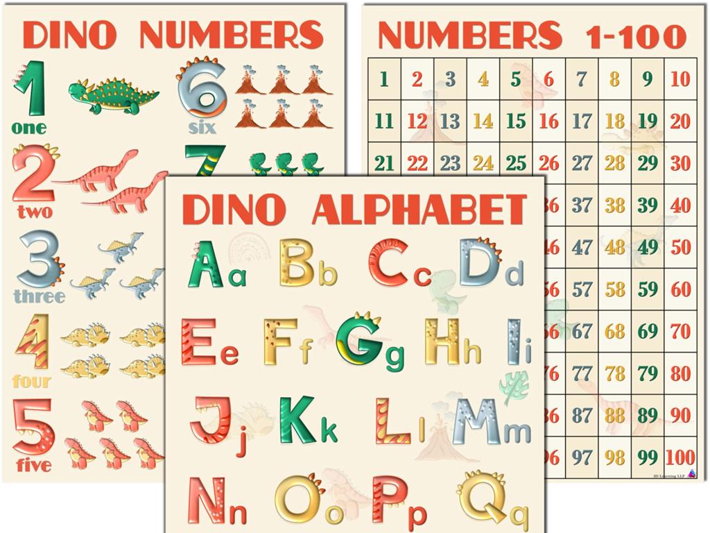 dinosaur numbers alphabet