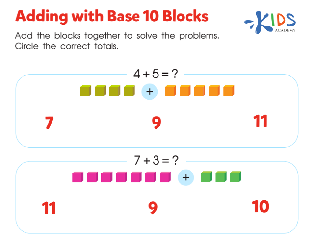 base 10 blocks addition