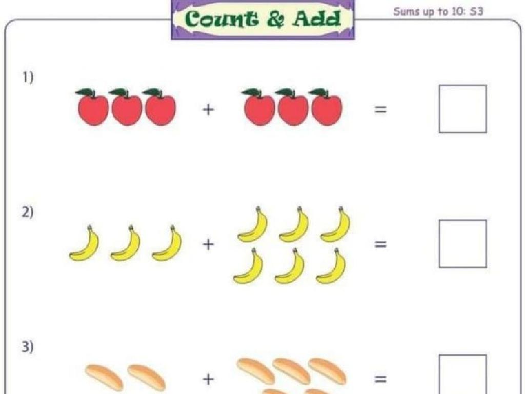 fruit bread counting worksheet