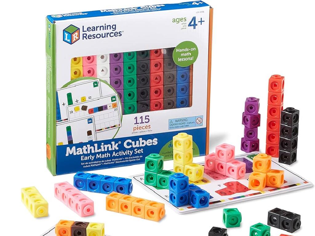 colored math linking cubes