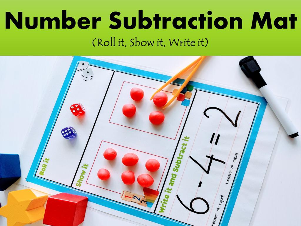 subtraction mat dice counters