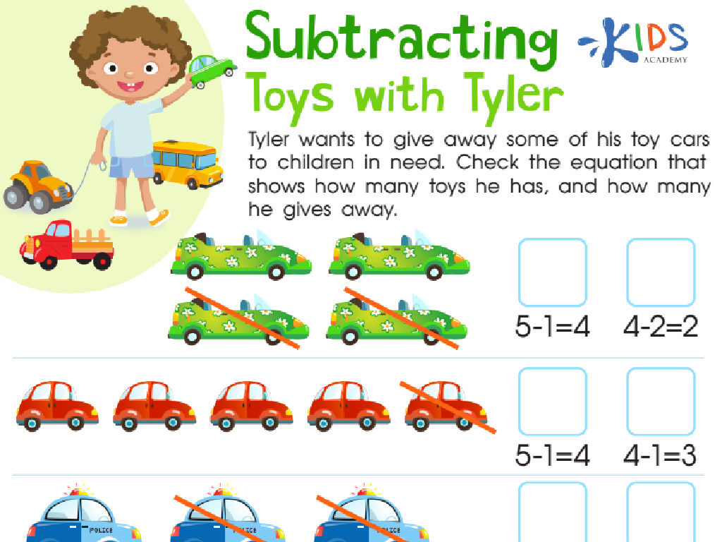 child toy car subtraction