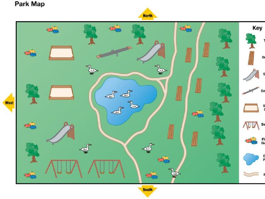 park map playground pond