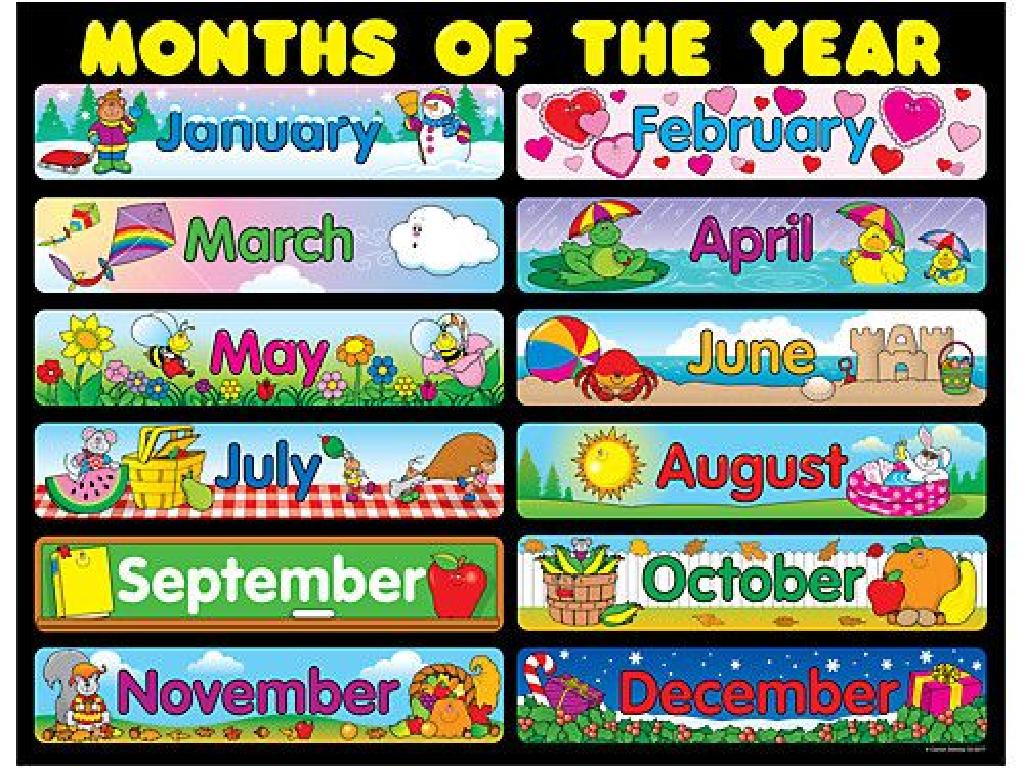 colorful month illustrations