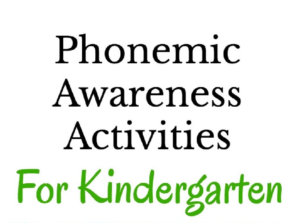 kindergarten phonemic activities