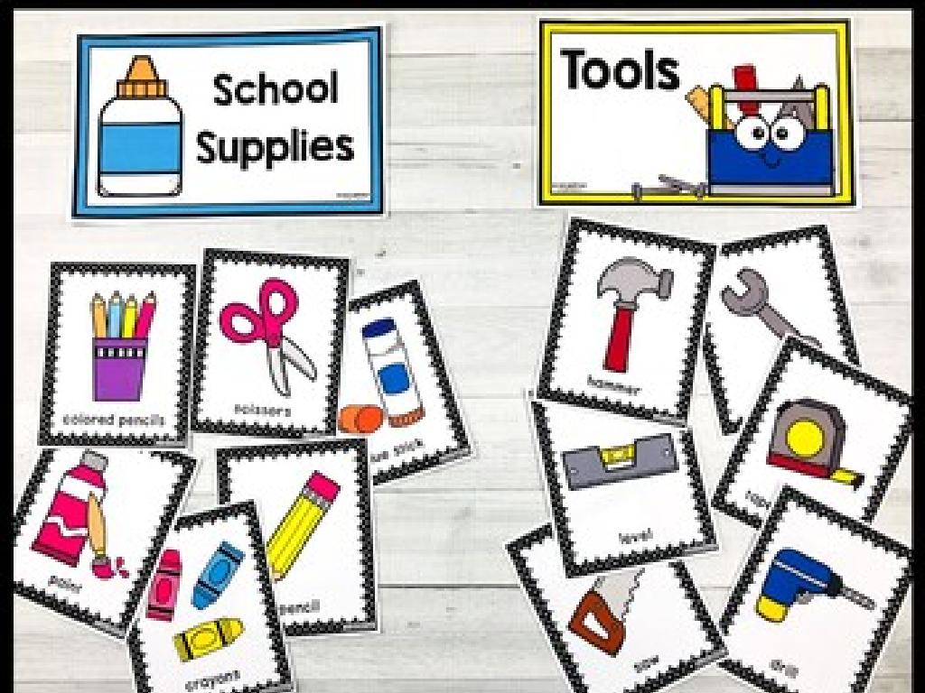 school supplies flashcards