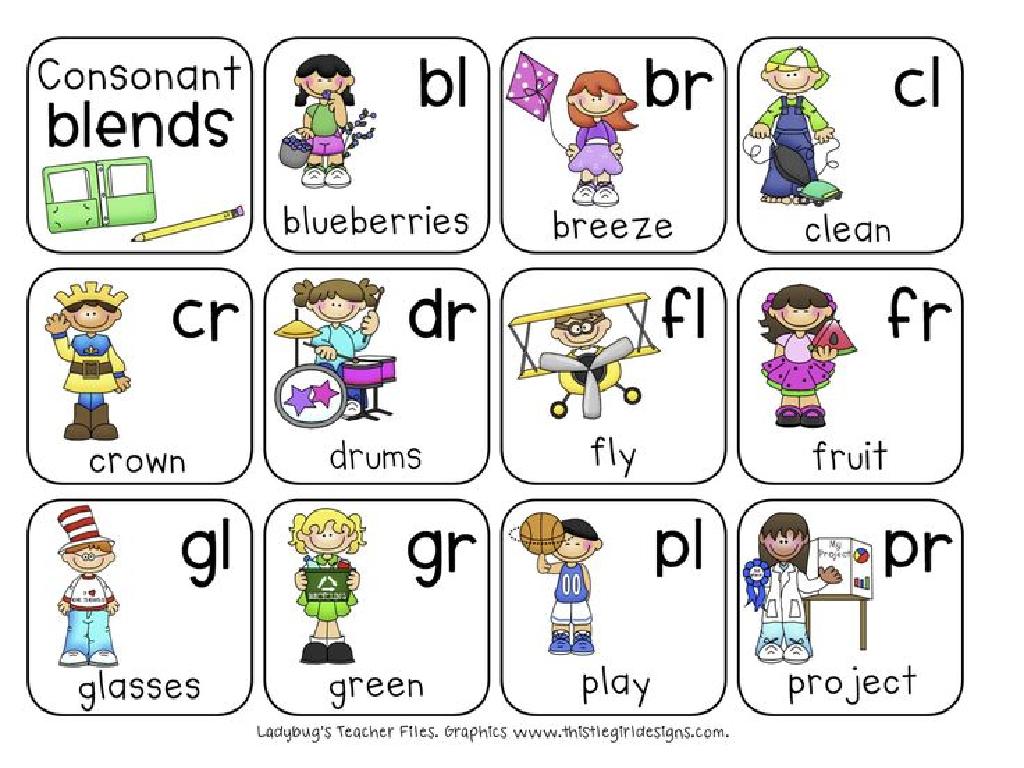 colorful consonant blends chart