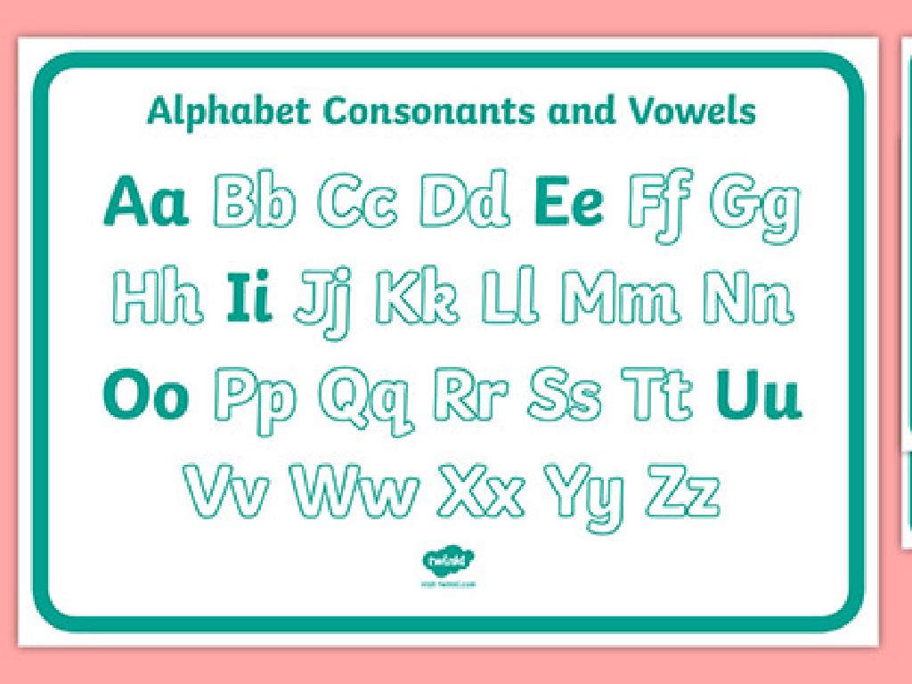 alphabet consonants vowels