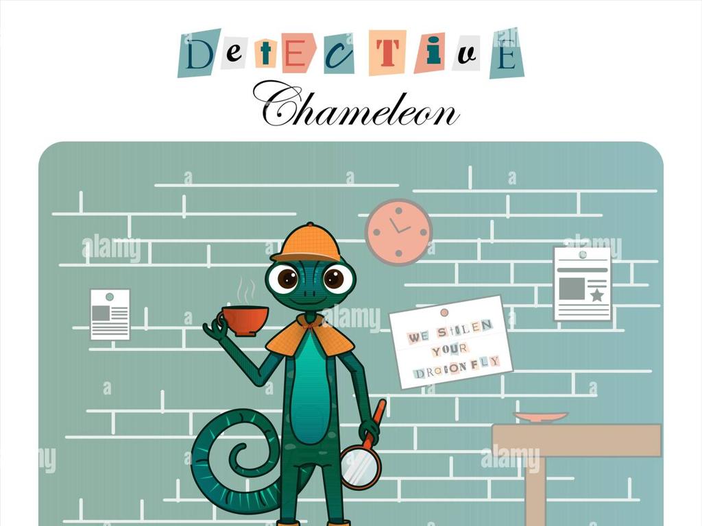 chameleon detective illustration