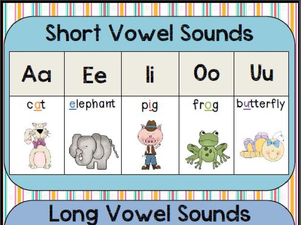 short vowel chart animals