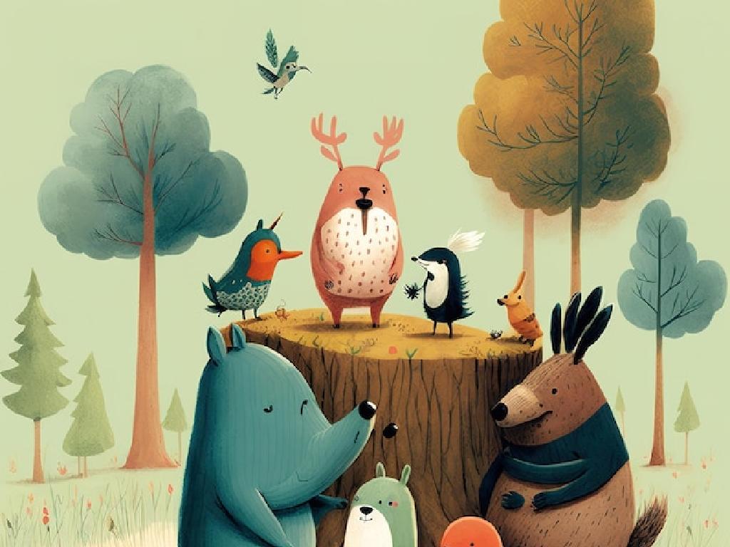 forest animals gathering