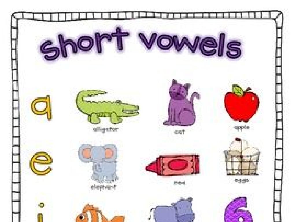 short vowel animal words