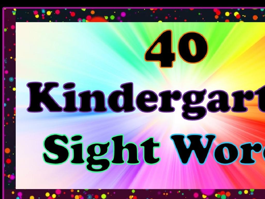 kindergarten sight words