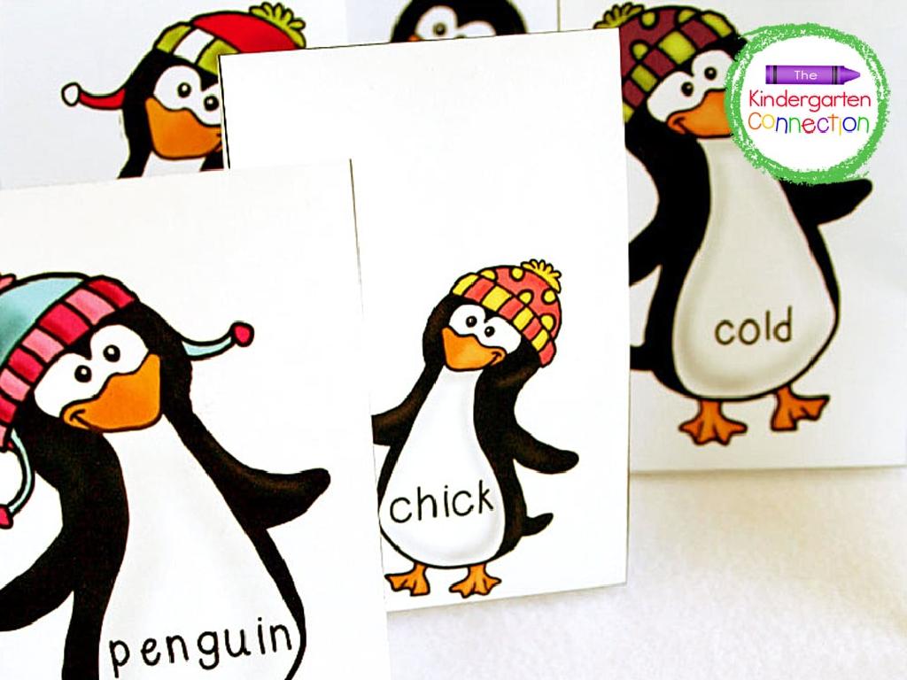 penguin winter flashcards