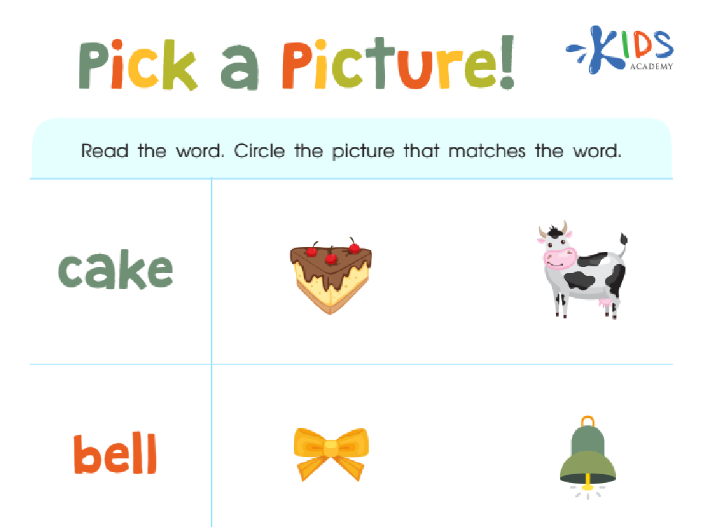 matching words pictures