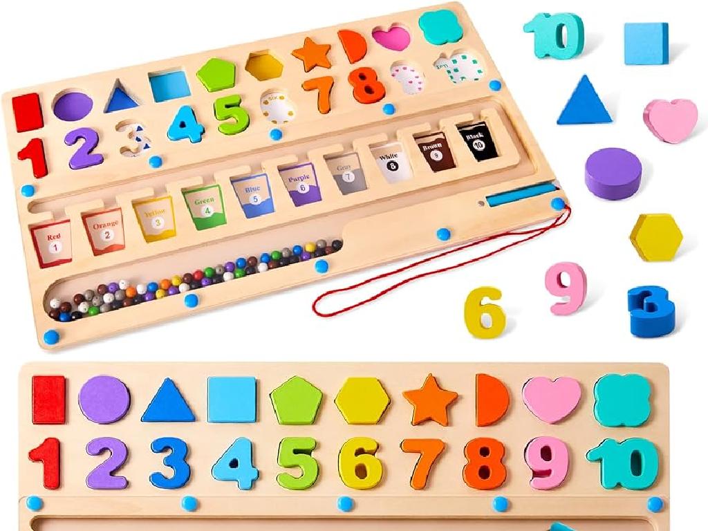 wooden number shapes