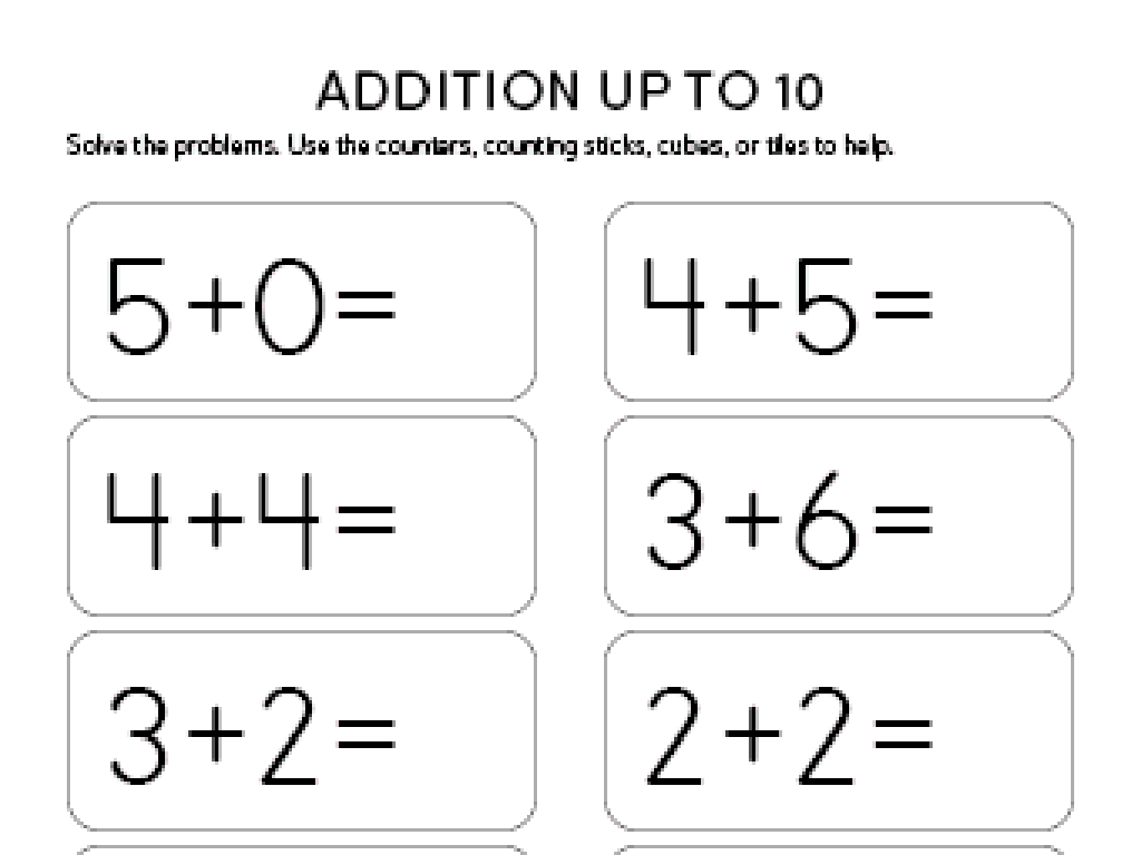 basic addition worksheet