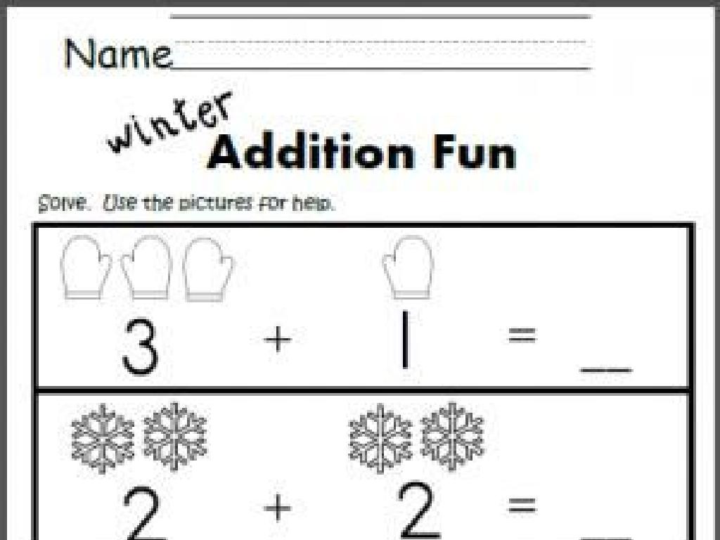 winter addition worksheet