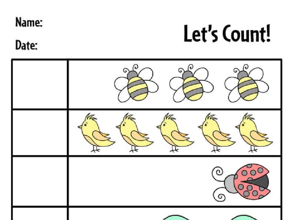 bee bird ladybug counting