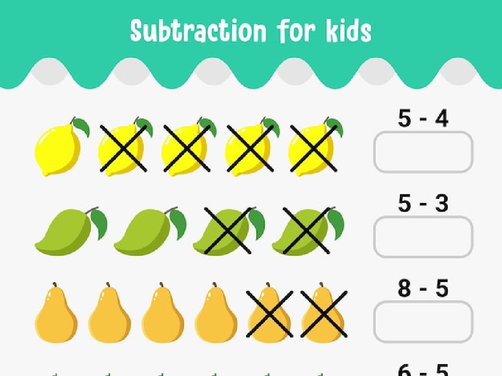 fruits subtraction problems